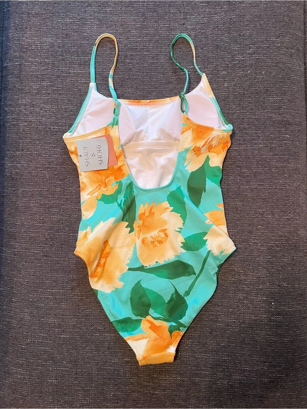 Shade & Shore Turquoise Floral One-Piece Swimsuit